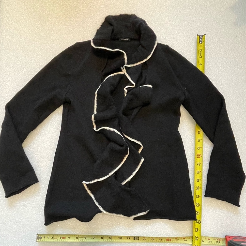MAGASCHONI Black Wool Cardigan Sweater  Size Small S